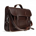 Zatchels Classic Satchel Dark Brown Handle 14.5-inch